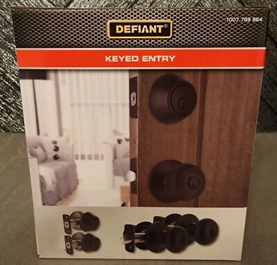 Door Handle & Deadbolt by Defiant Hartford Matte Black Keyed The Same NEW IN BOX - Image 1 of 4