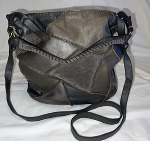 Lucky Brand Leather Patchwork Bag Hobo Women’s Purse. GREAT Condition UNIQUE - Picture 1 of 16