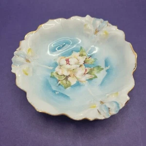 Vintage Blue Floral Pattern 5 Inch Dish Bowl Marked RS Prussia - Picture 1 of 4