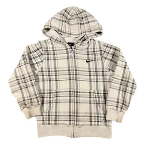 Nike Youth Full Zip Fleece Plaid Graphic Long Sleeve Jacket (Small) - Picture 1 of 14