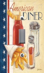 Light Switch Plate & Outlet Covers VINTAGE KITCHEN DECOR ~ AMERICAN DINER - Picture 1 of 26