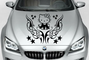 HELLO KITTY TRIBAL CUSTOM PERSONALIZE VINYL DECAL CAR TRUCK HOOD SIDE - Picture 1 of 8