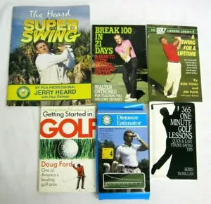 Golf Jerry Heard Ostroske Swing Doug Ford Fun 5 Books + Distance Estimator - Picture 1 of 10