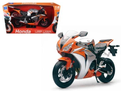 2010 HONDA CBR 1000RR ORANGE 1/6 SCALE DIECAST MOTORCYCLE MODEL BY NEW RAY 49293 - Image 1 of 2