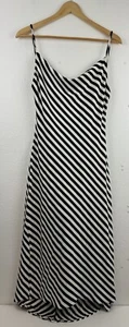 Alexia Admor Black White Striped Dress Straps Made In USA Size Large - Picture 1 of 5