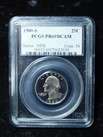 1980-S Proof Washington Quarter - PCGS PR69DCAM Clad Cover