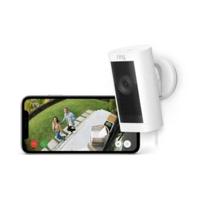 Ring Outdoor Camera Pro Plug-In (Stick Up Cam Pro) Security Camera 1080p | White - Picture 1 of 8