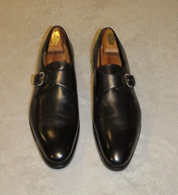 Mocasines Ralph Lauren Purple Label Darnell de cuero de becerro negro con correa de monje 12D nuevos con caja Foto 1 de 4