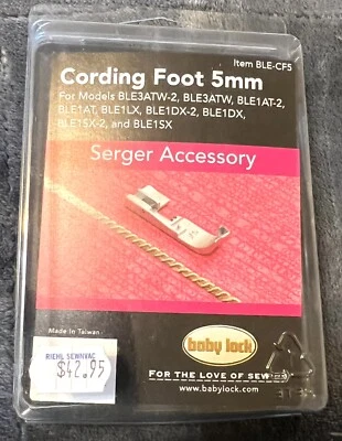 Baby Lock Cording Foot 5mm BLE-CF5 Serger Accessory Brand New Abox - Image 1 of 3