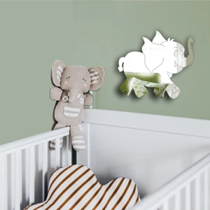 Children Kids Nursery Acrylic Wall Mirror Safe Strong Shatter Resistant Elephant - Picture 1 of 5