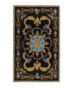Tuffted Vintage Handmade Black Area Rug Livingroom Large For Living Room Carpet - Picture 1 of 4
