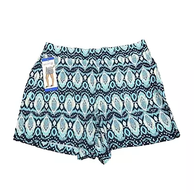 Wildfox женщины напечатано модный натяжной шорты большой размер синий с карманами синий - Изображение 1 из 4