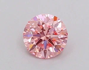 0.62 CT Pink Round Lab Grown Diamond Engagemrnt Ring - IGI Certified - Picture 1 of 4