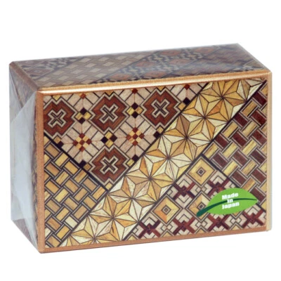 Caja rompecabezas japonesa Yosegi Samurai Himitsu caja de trucos de madera 4 soles 21 pasos HK-125 Foto 1 de 4