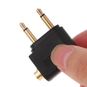 Dual 3 5mm Male To 3 5mm Female AUX Audio Jack Adapter Airplane Travel Earphone - Zdjęcie 1 z 7