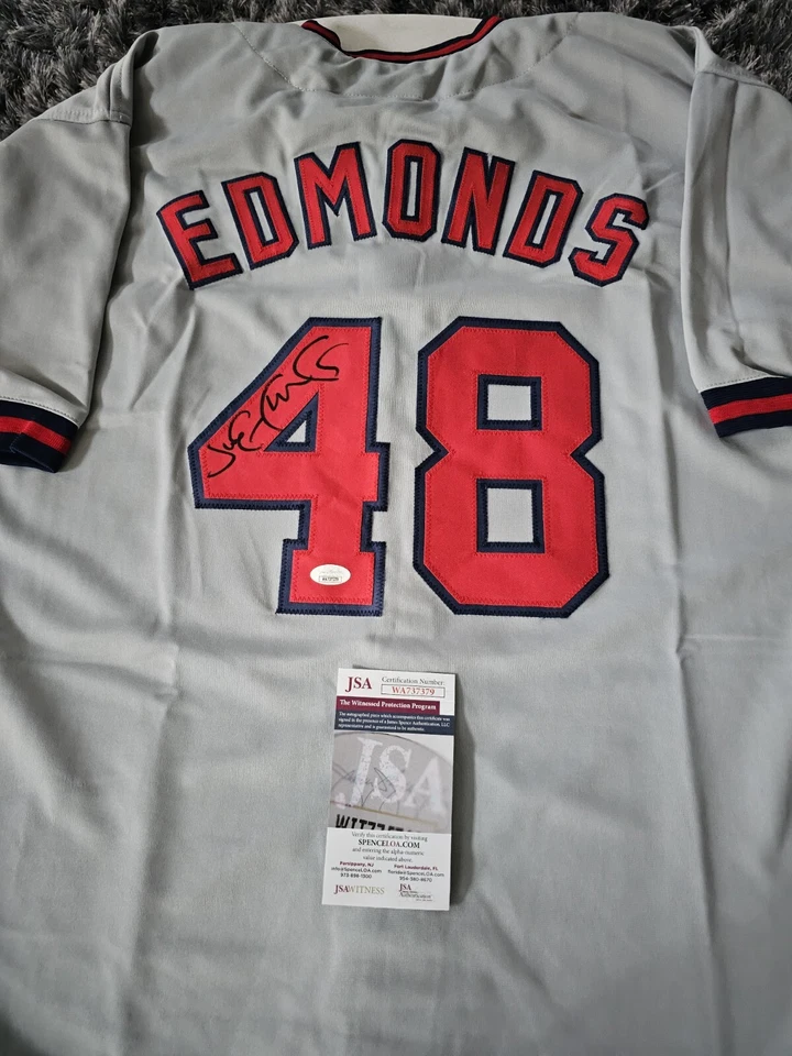 Jim Edmonds Autographed/Signed Jersey JSA Anaheim Angels Los Angeles - Image 1 of 4