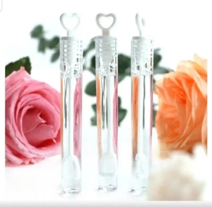 50 PCS Bubble Wand, White Heart Bubble Stick Tube, Wedding Bubbles Toy, Party... - Picture 1 of 6