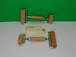 Pampered Chef Dough & Pizza Roller #1480 Lot of 2 Wooden Kitchen Utensils Crust - Picture 1 of 17