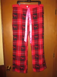 Neu mit Etikett L Victoria's Secret Pyjama-Hose rot schwarz elastischer Bund 20-23 Zoll innen 33 Zoll - Bild 1 von 10