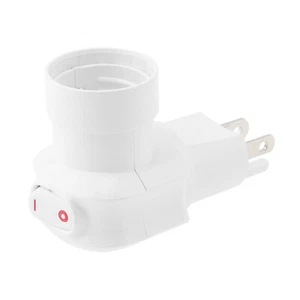 E26/E27 Plug in Light Socket 3-Prong Outlet Socket Adapter 360 Degrees Rotatable - Picture 1 of 7