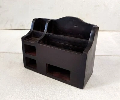 Antiguo buzón de madera para oficina de correos hecho a mano caja colonial caja sobre cartas Foto 1 de 4