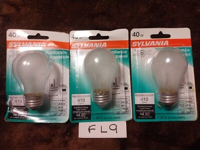 3 Sylvania 40Watt Appliance Bulbs A15, Standard Base - Image 1 of 4