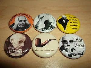 Michel Foucault Buttons Pins Badges philosophy philosopher archaeology history - Picture 1 of 5
