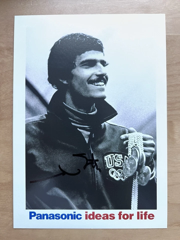 马克·斯皮茨签名 5x7 美国游泳金牌明信片 签名 — 第 1/1 张图片