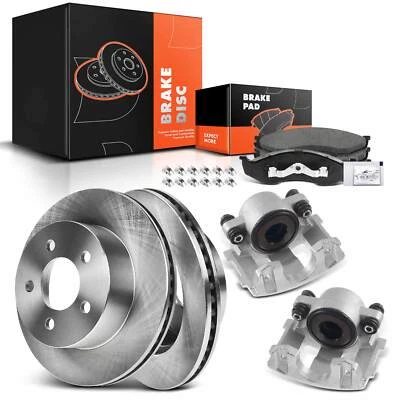 Rotor de freno de disco y pastillas + pinzas para Jeep Cherokee 1999-2001 TJ Wrangler delantero Foto 1 de 4