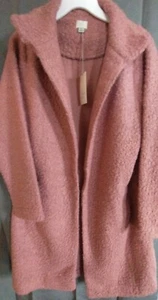 Women's Long Sleeve Textured Open-Front Cardigan - Blush - A New Day - Medium - Picture 1 of 5