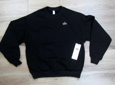 NEW ALO YOGA ACCOLADE CREW NECK PULLOVER BLACK XS SWEATSHIRT TOP WOMENS - Image 1 of 4