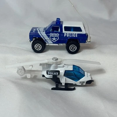 1980's Matchbox Police Vehicles Misssion Helicopter & 4 x 4 Chevy Blazer - Image 1 of 4