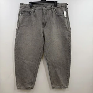 Gap Barrel Jeans High Rise Gray Womens 18/34R 100% cotton relaxed taper leg NWT - Picture 1 of 7