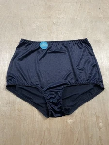 Vanity Fair Shiny Black Silky Stretch Shaper Brief Panties 40301 Sz 2XL - Picture 1 of 7