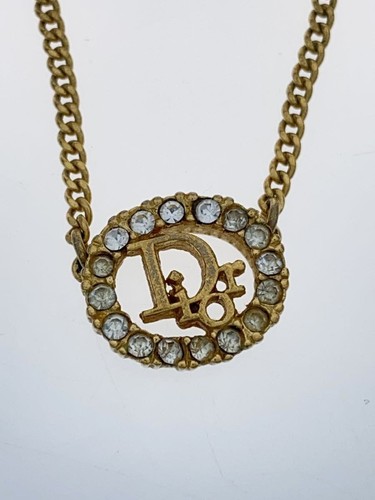 Collana Christian Dior Swarovski ovale in logo con top oro da donna usata