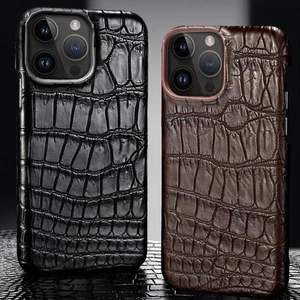 Für iPhone 17 16 Krokodil Bauch Skin Hülle Echt Alligator Bauch Leder Case - Bild 1 von 27