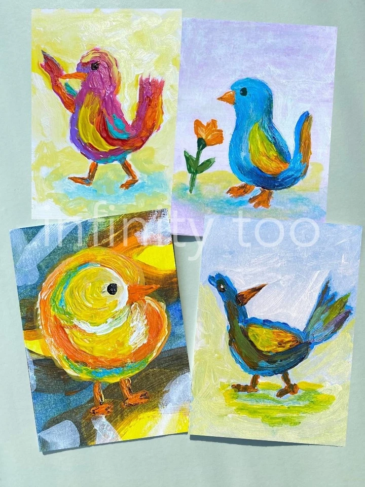 ACEO Mystery Bird Карты Природа ОРИГИНАЛЬНАЯ Животная Акриловая Картина InfinityToo Искусство - Изображение 1 из 1