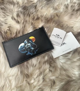 COACH Star Wars Darth Vader Zip Card Case Wallet NWT! - Picture 1 of 10