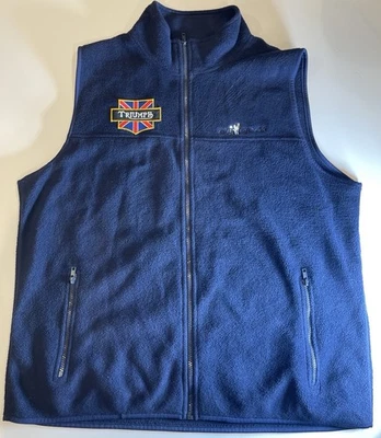 Big Dogs Triumph Motorcycle Full Zip Fleece Vest with Pockets Blue Mens-Size L - Image 1 of 4