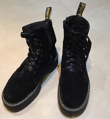 Dr. Martens Jaden black velvet boots UK6 - Image 1 of 4