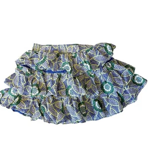 Janie and Jack Kaavia Wade Blue and Green Tiered Ruffle Skirt Size 7 - Picture 1 of 4