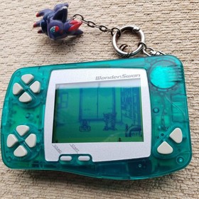 Bandai WonderSwan Skeleton Clear Green Frozen Mint Console with Keychain Tested