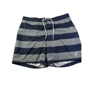 Nautica Swim Trucks Size XL Mens Blue Striped High Rise Swimwear Lifeguard - Picture 1 of 4