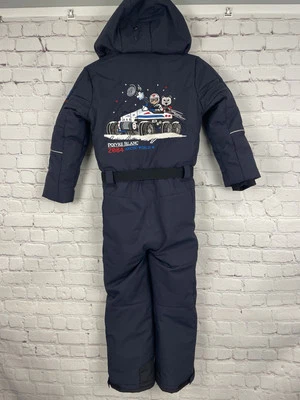 Poivre Blanc Youth Boys 7 Y  Snowsuit Ski Suit Navy Blue One Piece Belt - Image 1 of 4