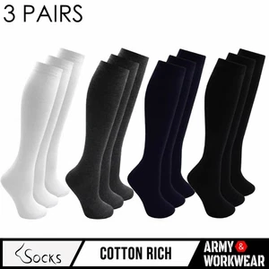 Filles Garçons Hauteur Genou Chaussettes Long École Uniforme Uni ' Coton - Foto 1 di 7