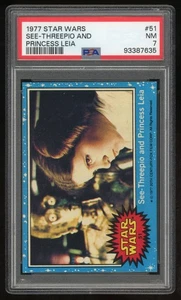 1977 Topps Star Wars Trading Card #51 See-Threepio And Princess 1st Series PSA 7 - Picture 1 of 4