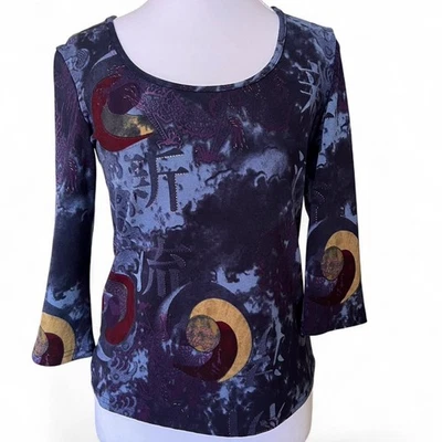 Top Celestial París Francés Vintage | Estilo Copín Copín | Astrología Lunar Talla L - Imagen 1 de 4