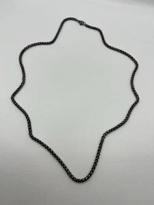 Collar de cadena de trigo IP negro de acero inoxidable Inox para hombre - Imagen 1 de 4