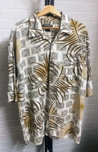 Trust Men Camp Shirt XXL Palms Linen Rayon Short Sleeve Button Up Casual - Picture 1 of 9