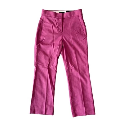 NEW J.CREW Willa Cropped Flare Italian Wool Trouser Pants  Dahlia Pink WOMEN'S 4 - Image 1 of 4